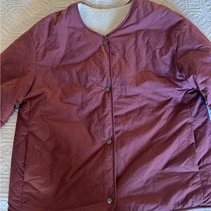 Women's Burgundy Quilted Reversible Jacket